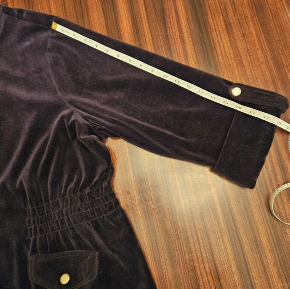 Charter Club Black Velour Mock Neck 3/4 Sleeve Elastic Waist Jacket Plus 2X EUC - Picture 10 of 13